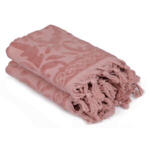 Set od 2 ružičasta ručnika nijanse dusty rose Bohème, 90 x 50 cm