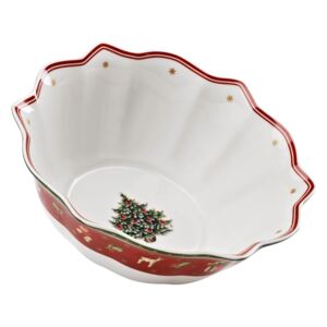 Bijelo-crvena porculanska božićna zdjela igračka je užitak Villeroy & Boch, Ø 32 cm