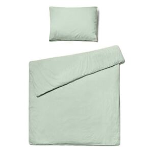 Kadulja zelena posteljina za krevet za jednu osobu od stonewashed pamuka Le Bonom, 140 x 220 cm