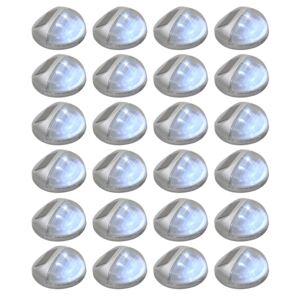 VidaXL Vrtne solarne zidne svjetiljke LED 24 kom okrugle srebrne