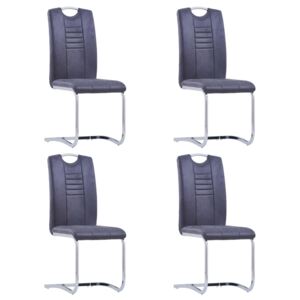 VidaXL Blagovaonske stolice od umjetne brušene kože 4 kom sive