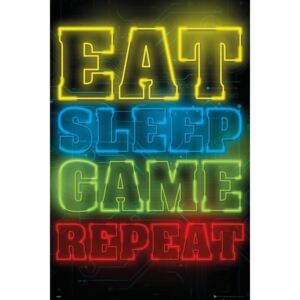 Gaming - Eat Sleep Game Repeat Poster, (61 x 91,5 cm)