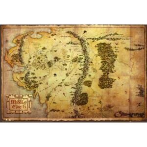 Le Hobbit - Carte de la Terre du Milieu Poster, (91,5 x 61 cm)