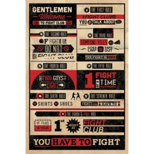 FIGHT CLUB RULES INFOGRAPHIC Poster, (61 x 91,5 cm)