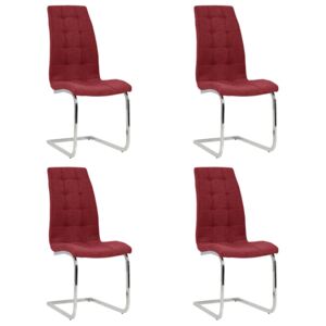 VidaXL Konzolne blagovaonske stolice od tkanine 4 kom crvena boja vina