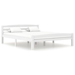 VidaXL Okvir za krevet od masivne borovine bijeli 160 x 200 cm