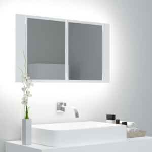 VidaXL LED kupaonski ormarić s ogledalom bijeli 80 x 12 x 45 cm