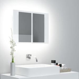 VidaXL LED kupaonski ormarić s ogledalom sjajni bijeli 60 x 12 x 45 cm