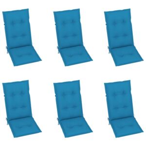 VidaXL Jastuci za vrtne stolice 6 kom plavi 120 x 50 x 7 cm