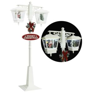 VidaXL Ulična svjetiljka s Djedom Mrazom bijelo-crvena 81x40x188cm PVC