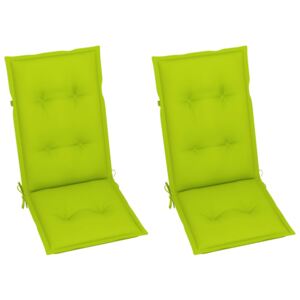 VidaXL Jastuci za vrtne stolice 2 kom jarko zeleni 120 x 50 x 7 cm