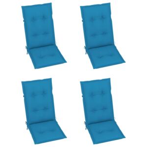 VidaXL Jastuci za vrtne stolice 4 kom plavi 120 x 50 x 7 cm