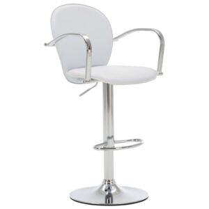 VidaXL Barski stolac s naslonom za ruke bijeli od umjetne kože