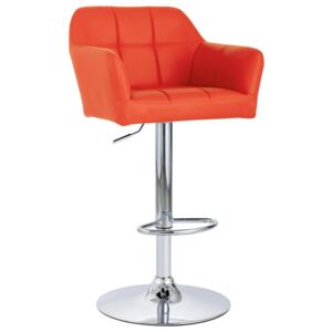 VidaXL Barska stolica od umjetne kože s naslonom za ruke narančasta