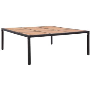 VidaXL Vrtni stol crni 200x200x74 cm od poliratana i bagremovog drva