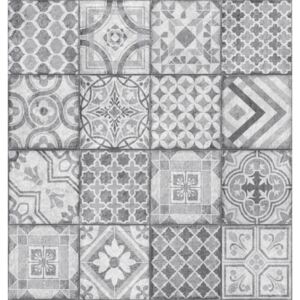 Vinil tapeta za zid Ceramics sivi patchwork pločice 270-0177 | širina 67,5 cm