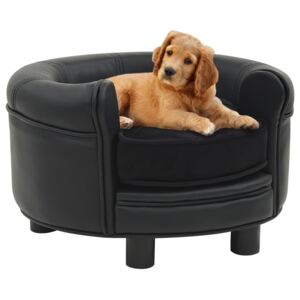 VidaXL Sofa za pse crna 48 x 48 x 32 cm od pliša i umjetne kože