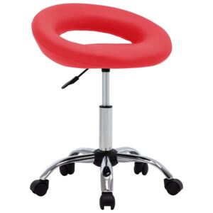 VidaXL Radna stolica s kotačićima od umjetne kože crvena