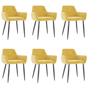 VidaXL Blagovaonske stolice 6 kom boja senfa baršunaste