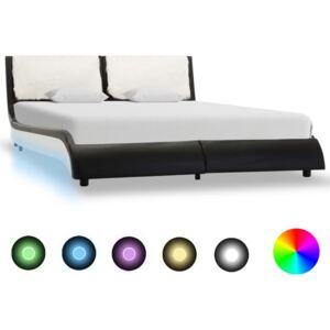 VidaXL Okvir za krevet od umjetne kože LED crno-bijeli 120 x 200 cm