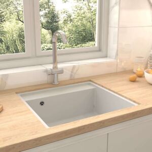 Kuhinjski sudoper s otvorom protiv prelijevanja bijeli granitni