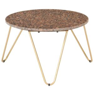 Stolić za kavu smeđi 65x65x42 cm pravi kamen mramorne teksture
