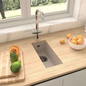 Kuhinjski sudoper s otvorom protiv prelijevanja bež granitni