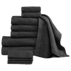 12-dijelni set ručnika pamučni 450 gsm crni