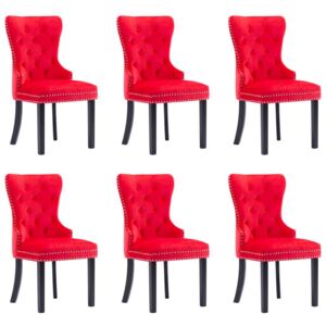 Blagovaonske stolice 6 kom crvene baršunaste