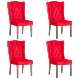 Blagovaonske stolice 4 kom crvene baršunaste