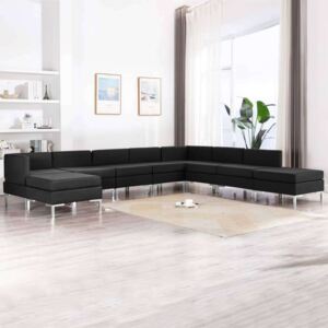 9-dijelni set sofa od tkanine crni