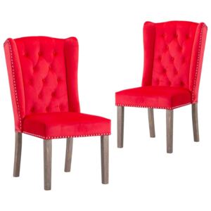 Blagovaonske stolice 2 kom crvene baršunaste