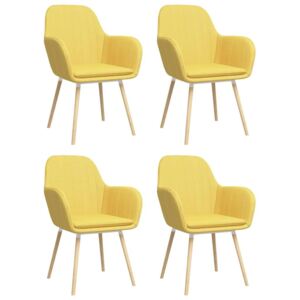 Blagovaonske stolice s naslonima za ruke 4 kom žute od tkanine