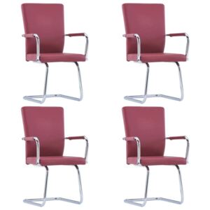 Konzolne blagovaonske stolice od umjetne kože 4 kom crvene