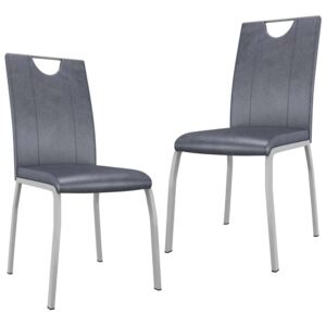 Blagovaonske stolice od umjetne kože 2 kom brušene sive