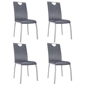 Blagovaonske stolice od umjetne kože 4 kom brušene sive