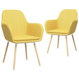 Blagovaonske stolice s naslonima za ruke 2 kom žute od tkanine