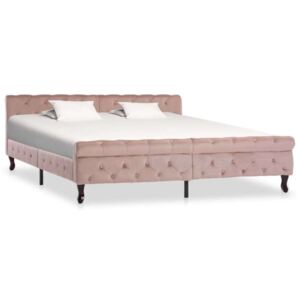 Okvir za krevet ružičasti baršunasti 180 x 200 cm
