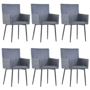 Blagovaonske stolice od umjetne brušene kože 6 kom sive