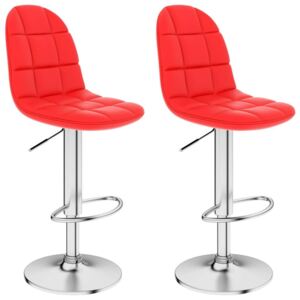 Barski stolci od umjetne kože 2 kom crveni