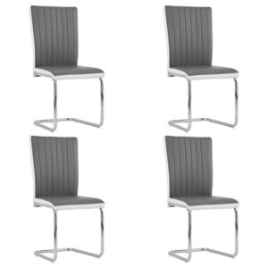 Konzolne blagovaonske stolice od umjetne kože 4 kom sive