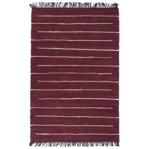 Ručno tkani tepih Chindi od pamuka 160x230 cm bordo