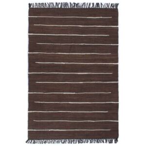 Ručno tkani tepih Chindi od pamuka 80 x 160 cm smeđi