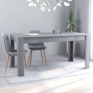 Blagovaonski stol sivi 160 x 80 x 76 cm od iverice