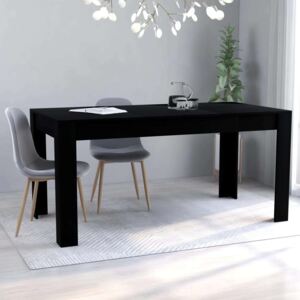 Blagovaonski stol crni 160 x 80 x 76 cm od iverice