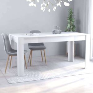Blagovaonski stol bijeli 160 x 80 x 76 cm od iverice
