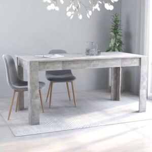 Blagovaonski stol siva boja betona 160 x 80 x 76 cm od iverice