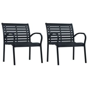 Vrtne stolice 2 kom crne od čelika i WPC-a