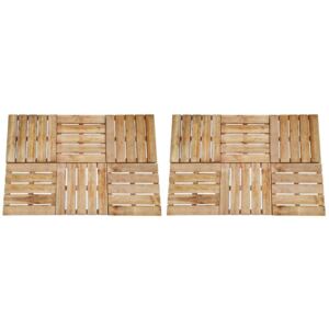 Pločice za trijem 12 kom 50 x 50 cm drvene smeđe