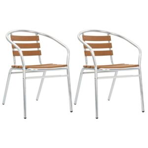 Složive vrtne stolice od aluminija i WPC-a 2 kom srebrne